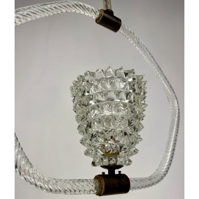 Metal Murano Rostrato Glass Pendant Lamp from Barovier & Toso, 1940s For Sale - Image 7 of 14