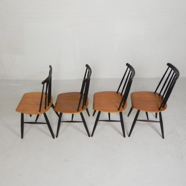 Vintage Model Fanett Spindle Chairs from Tapiavaara, 1960s, Set of 4 For Sale - Image 4 of 18
