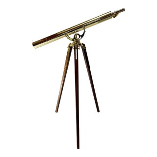 Late 20th Century Bausch & Lomb Harbormaster Brass Refractor Telescope - 1 Piece For Sale
