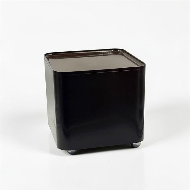 Brown Dime Rolling Storage Container by Marcello Siard for Collezioni Longato, Italy, 1970s For Sale - Image 8 of 13