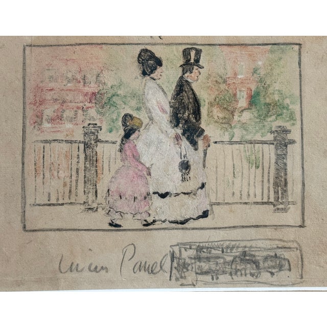 Abstract 1940s Gifford Beal, "Three Figures" Monotype Provenance Kraushaar Galleries, Framed For Sale - Image 3 of 4