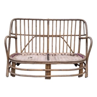 Sweet Vintage Rattan Loveseat For Sale
