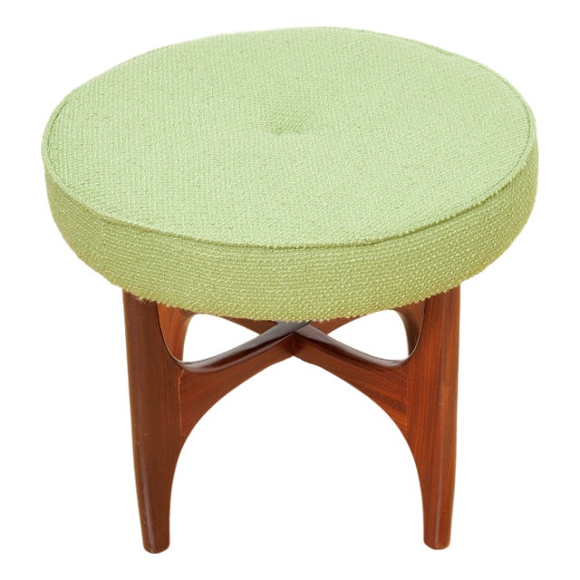 1960s Mid Century Astro Vanity Stool by G Plan in Teak & Green, Attributed For Sale