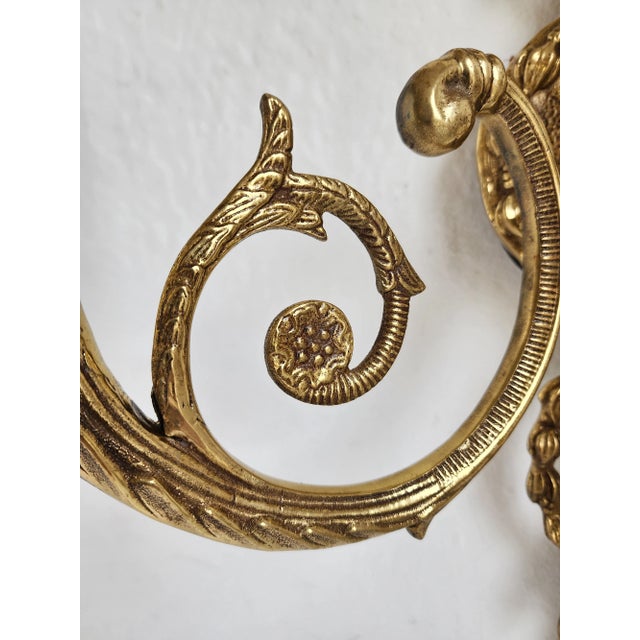 Vintage Adam Style Brass Sconce For Sale - Image 11 of 12
