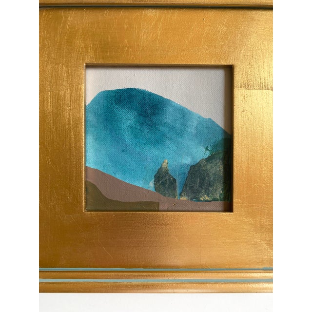 Wood "Mountain and Valley" Pair of Framed Mini Paintings by Jessalin Beutler For Sale - Image 7 of 7