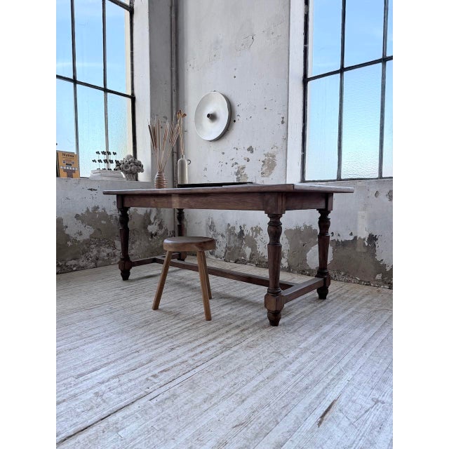 Farmhouse Table with Turned Pine and Birch Legs, 1960s For Sale - Image 10 of 18