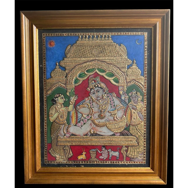Tanjore* Painting Navaneeta KRISHNA Thanjavur Approximate Dimensions: Framed: 35.75 x 30 x 2.5 inch. painting: 29.75 x...