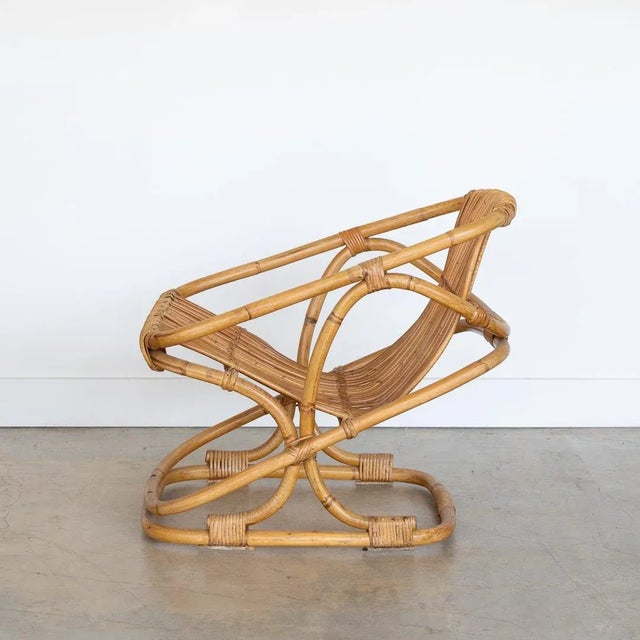 1960s 1960s Pair of Italian Rattan Bucket Chairs For Sale - Image 5 of 11