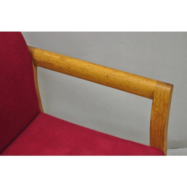 Vintage Gunlocke Mid Century Modern Oak Wood Stacking Arm Chairs - Set of 4 For Sale - Image 10 of 16