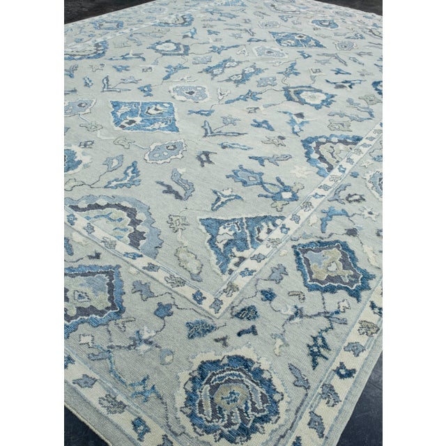 Turkish Turkish Oushak Rug 12'6" x 16'4" #18504 For Sale - Image 3 of 8