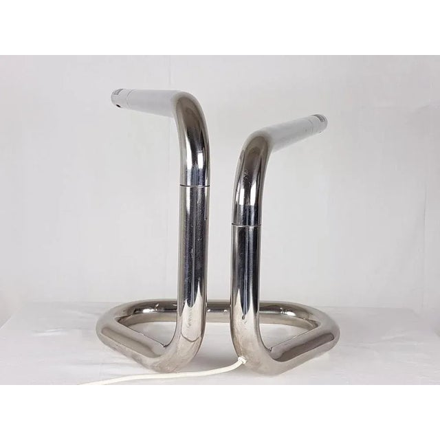 1960s Large Italian Chrome Plated Metal Adjustable Table Lamp, 1960s For Sale - Image 5 of 10