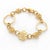 Contemporary Chanel Camélia Collection 18k Yellow Gold Open Hoop & Flower Motif Bracelet For Sale - Image 3 of 7