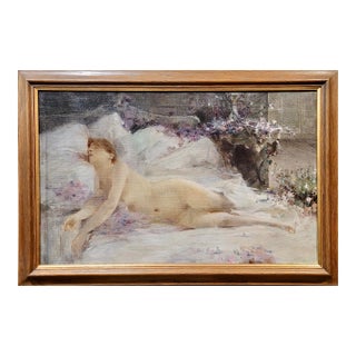 Henri Gervex-19th Century Study of a Reclining Nude Female-Oil Painting For Sale