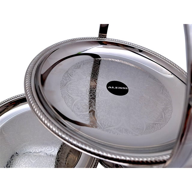 Mercurio Cake Stand in 18/10 Stainless Steel from Alessi Alfra, 1960s For Sale - Image 6 of 10