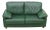 Vintage Green Leather Sofa, 1960s For Sale