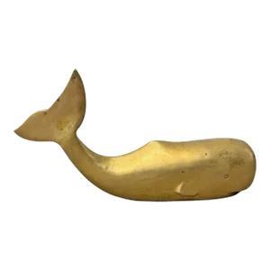Vintage American Brass Sperm Whale Doorstop