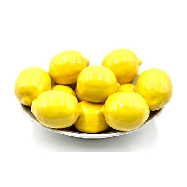 Vintage Italian Majolica Bowl of Lemons Centerpiece For Sale In Houston - Image 6 of 9