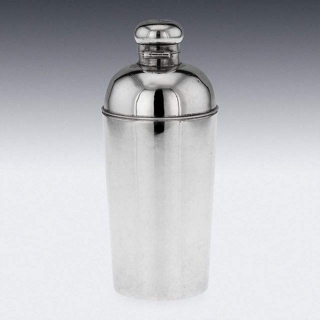 Antique 19th Century Scottish solid silver campaign flask with a hindged screw top and two large stacked removable cups...