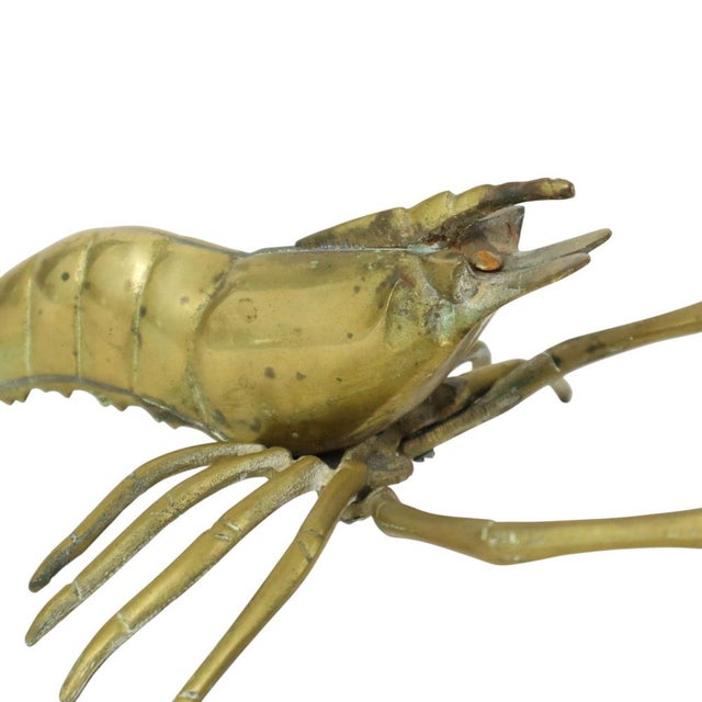 Gold Vintage Brass Shrimp Scampi Figurine, 1960s For Sale - Image 8 of 11