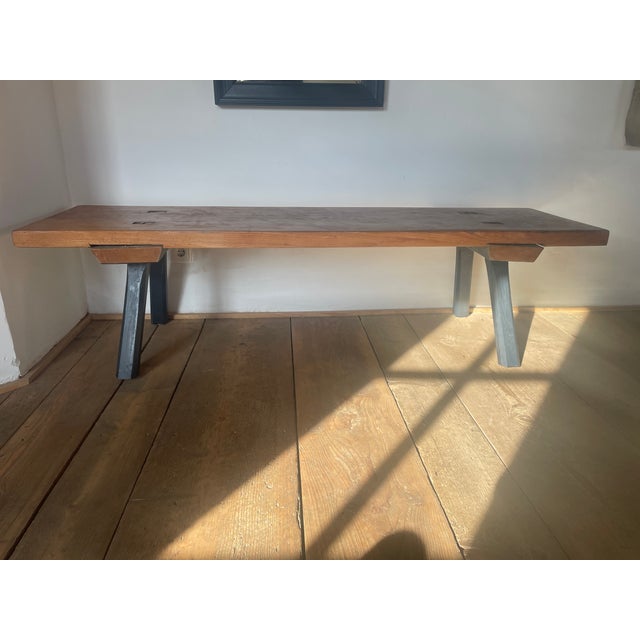 Large Antique Oak Bench For Sale - Image 13 of 18