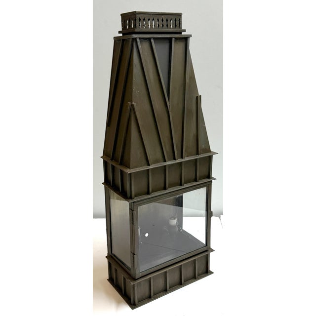 Pair Architectural Georgian Gothic Bronze Exterior/Interior Wall Sconces For Sale - Image 18 of 18