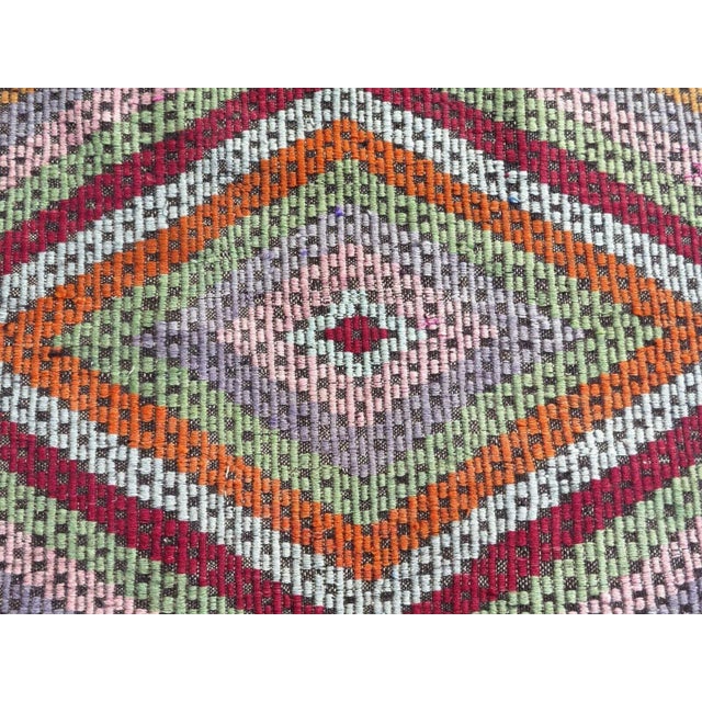 1960s Turkish Embroidered Kilim Rug - 83"x117" For Sale - Image 4 of 13