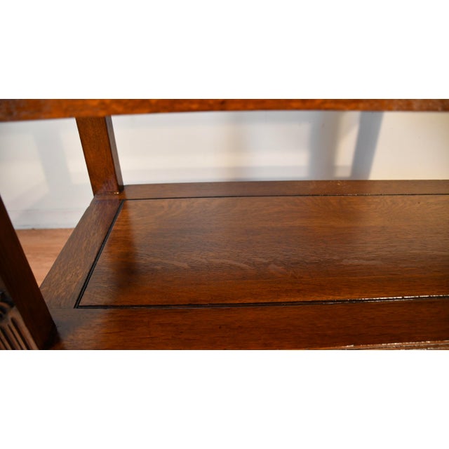 1900 Antique Rj Horner Solid Tiger Oak Carved Griffin Server / Buffet For Sale - Image 12 of 18