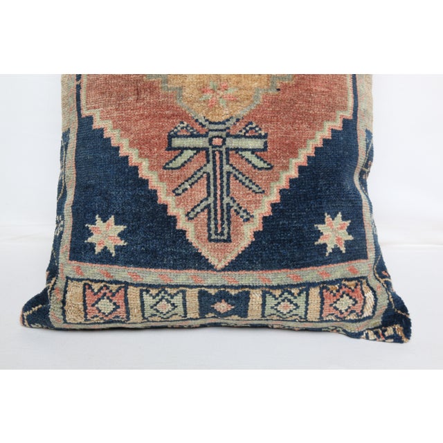 Bohemian Turkish Rug Lumbar Pillow - Artisan Turkish Handmade Rug Pillow -19'' X 33'' For Sale - Image 11 of 12