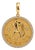Late 20th Century 14k Yellow Gold Aquarius Zodiac Sign Diamond Studded Pendant For Sale