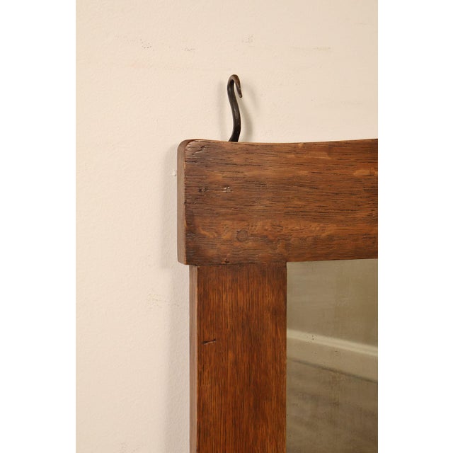 Gustav Stickley Antique Mission Oak Wall Mirror With Coat Hooks #66 For Sale - Image 9 of 18