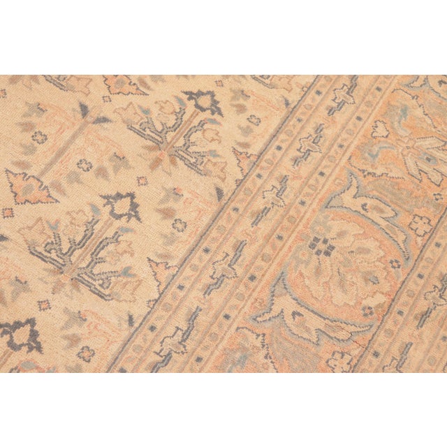 Shabby Chic Tan/Red Wool Rug - 6'2'' X 9'3'' For Sale In New York - Image 6 of 10