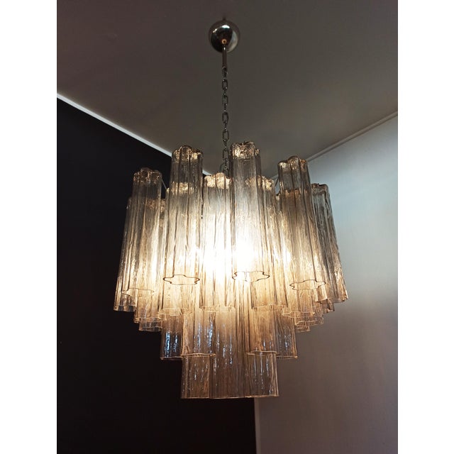 Murano Glass Tube Chandelier, 1990 For Sale - Image 6 of 15