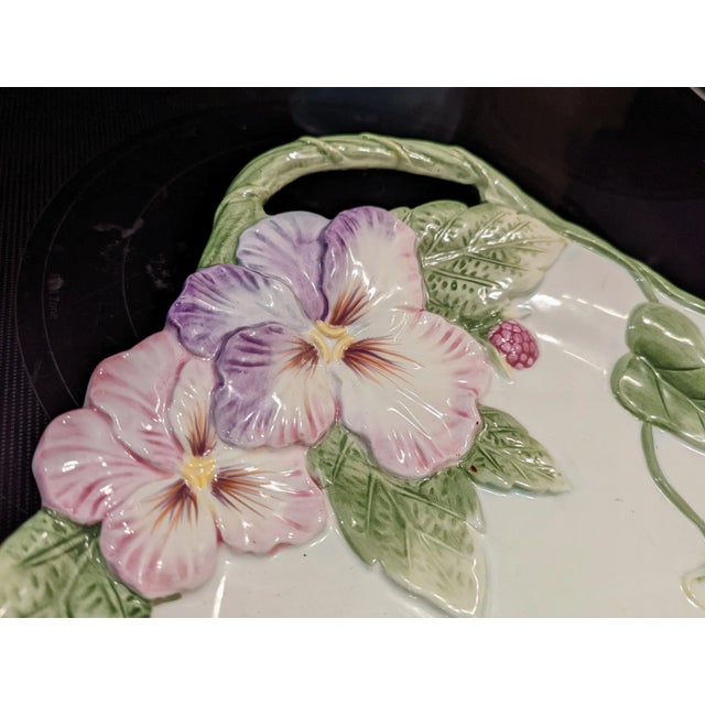 90's Fitz and Floyd Classics "Halcyon" Floral Trimmed Large Tray For Sale In San Diego - Image 6 of 10