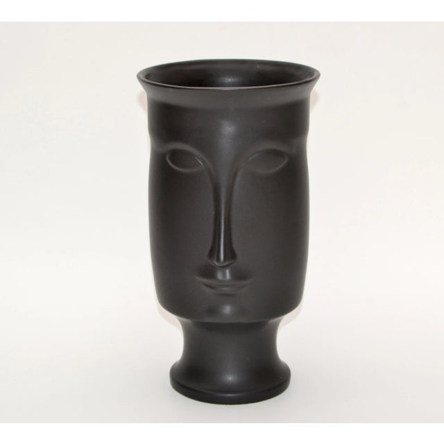 Mid-Century Modern Black Face, Head Ceramic Vase Pottery For Sale - Image 13 of 13
