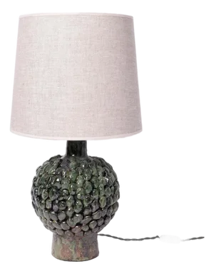 Melides Green and Black Terracota Lamp by Barracuda Interiors