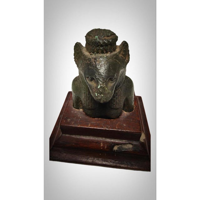 Egyptian Bronze Seckhmet Lion-Headed Goddess Figure For Sale - Image 9 of 18