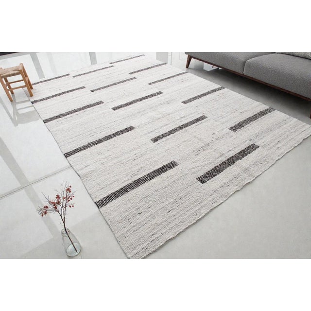 1970s 1970s Turkish Home Living Stripe Kilim Rug For Sale - Image 5 of 10