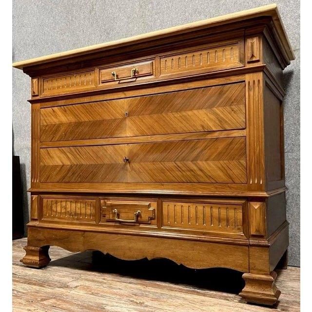 Napoleon III Chest of Drawers in Walnut, 1850 For Sale - Image 3 of 6