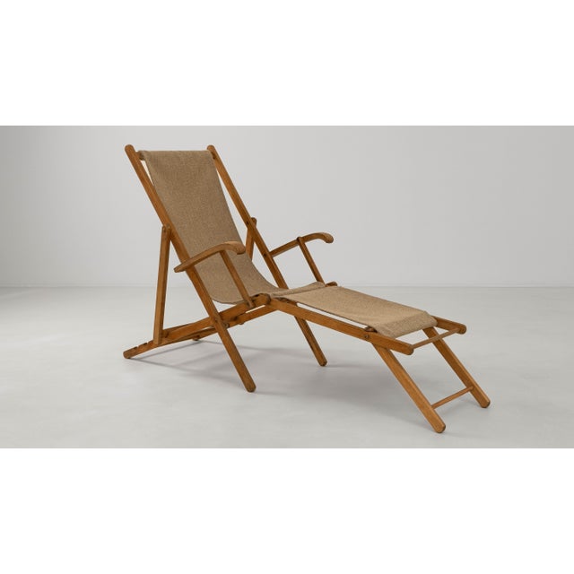 Brown 1960s French Folding Chaise Lounge Chair For Sale - Image 8 of 18