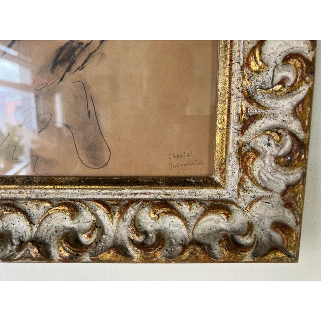 1910s French Chantal Quenneville [1897-1959] Woman Portrait Painting For Sale - Image 5 of 13