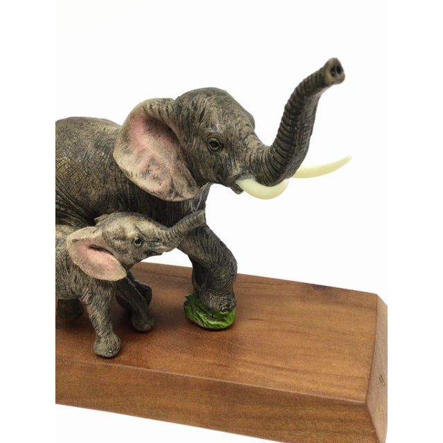 Vintage 1990’s Maitland Smith High Quality Resin Elephant Sculpture For Sale - Image 12 of 13