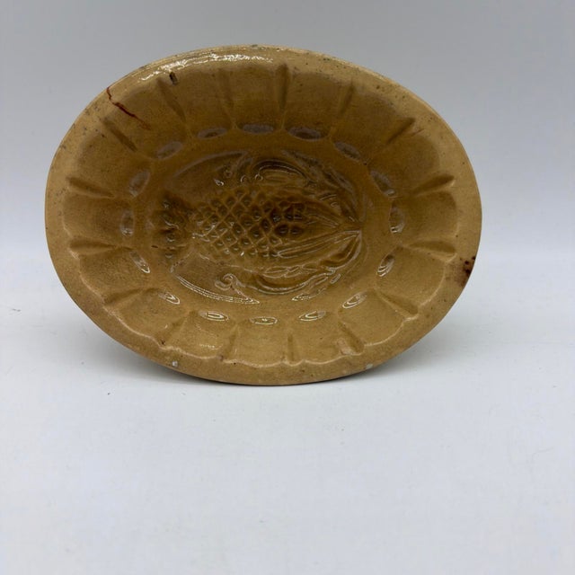 Antique Yellowware Pineapple Pudding Mold, Probably English, 19th Century For Sale - Image 10 of 13