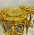 French French Style Golden Side Table Set of 2 – Glass Top With Gold Leaf Details For Sale - Image 3 of 5