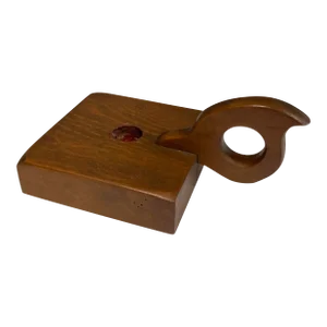 Antique Primitive Wooden Chamberstick Candle Holder
