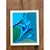 This vintage figurative acrylic painting on canvas presents a seated female nude rendered entirely in a striking,...