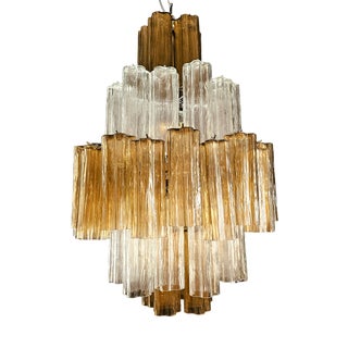 Vintage Pear-Shaped Murano Glass Chandelier in the style of Barovier, Italy, 2004 For Sale