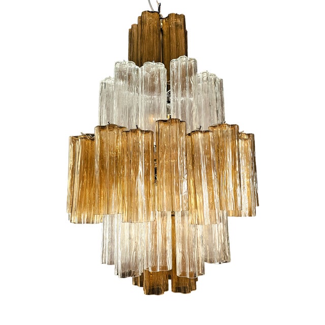 Vintage Pear-Shaped Murano Glass Chandelier in the style of Barovier, Italy, 2004 For Sale