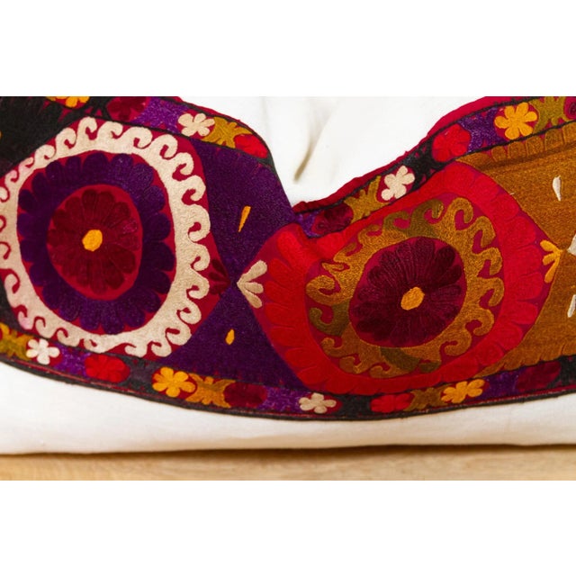 Jana Antique Uzbek Suzani Linen Pillow For Sale - Image 4 of 8