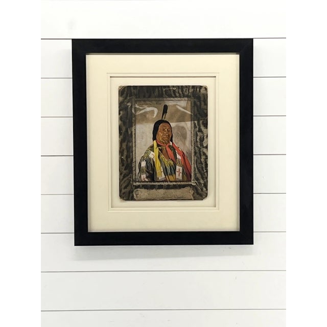 1920s Antique Indian Chief Chromolithograph For Sale - Image 5 of 5