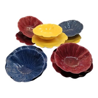 1980s Lotus by Poppytrail Handcrafted Metlox Potteries Set- 10 Pieces For Sale